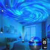 Dynamic Aurora Northern Lights Water Ripple Projector Night Light 17 Colors Flame Crystal Lamp for Living Room Study Bedroom