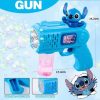 New Hot Stitch Electric Bubble Gun Toy Bubbles Machine Automatic Soap Blower With Light Outdoor Game Boys And Girls Gift