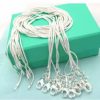10PCS LOT Wholesale 925 Sterling Silver 16/18/20/22/24/26/28/30 Inch 1mm Snake Chain Necklace For Woman Man Fashion Jewelry