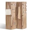 Portable Room Divider Kit, 6.6X6.6Ft Freestanding Bla Partition Privacy Screen With 4 Rolling Wheels, Ain And Divider Stand,