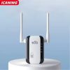 Wireless Internet Repeater 1200Mbps WiFi Range Extender Dual Band 5GHz 2.4GHz 4 Antennas WiFi Amplifier with RJ45 Ethernet Port