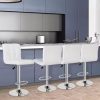 KKTONER Round Bar Stool PU Leather with Footrest Height Adjustable Swivel Pub Chair Home Kitchen Bar stools