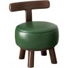 Vintage Vanity Victorian Chair, Round Leather Ottoman with Velvet Seat, Makeup Stool Cute Vanity Chair Bathroom Stool Chair