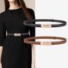 Brand soft cowhide thin belt ladies decorative dress adjustable black belt female fashion luxury leather belt women