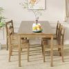 Dining Table Set for 6, with 63 Inch Marble Dinner Table Leather Upholstered Chairs,  Modern Dining Room Set