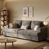 Modular Sectional Sofa Cloud Sectional Couch, 107" Comfy Fluffy L Shaped Boneless Black Couches for Living Room, Deep Seat Memor