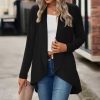 Women Fashion Cardigan Spring Solid Color Cardigan Top Open Stitch Solid Female Autumn