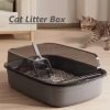 1 Pack (24*16*17"H) Stainless Steel Cat Litter Box with Lid, Litter box Includes Litter Scoop Scoop Holder Footpad Easy Cleaning