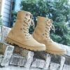 Oulylan Fashion Leather Sports Running Shoes Woman Men Martin Boots Luxury Sneakers Breathable Lace-up Walking Footwear