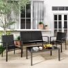 5-Piece Dining Set, Black, Outdoor Living