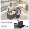 Large Velvet Round Ottoman Upholstered Foot Stool with Button Tufted, 40" Footrest Stool with Wood Frame for Living Room, Entry