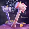 Bubble Wands Machine Unicorn Automatic Bubble Maker Gun with Light & Music For Girls Princess Cute Summer Toy Outdoor Gift