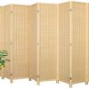 SucceBuy 4/6/8 Panel 66.9 Inches Folding Portable Privacy Wood Carved Partition Divider Decoration Screen for Room Separation
