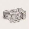 Unisex Diamond Studded Belt With Sparkling Rhinestones For Pants, Jeans, Casual Wear