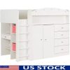 Multi-Functional Twin Size Wooden Daybed with Study Desk Storage Shelves and Drawers Space-Saving Bedroom Furniture