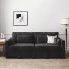 Living Room Furniture Set-2 Piece,Including Loveseat and 3-Seater Sofa Couch with Channel Tufted Velvet Fabric,4 Pillows,White
