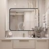 LED Bathroom Mirror 3 Size Dimmable Wall Mounted Mirror Rectangle Makeup Mirror Demist, Vertical/ Horizontal Backlit, IP65 Rated
