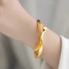 NEW2025 9999 real gold 24K yellow gold Gold Ribbon Bow Buckle Braceletgold bracelet