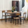 Amyove Kitchen Table and Chairs,Dining Room Table Set for 4with Chairs,Kitchen Table Set Metal and Wood Rectangular Dining Table