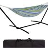 10.5 FT Double 2 Person Caribbean Rope Hammock,Hand Woven Polyester Hammock with Spreader Bars,for Outdoor yard,450 LBS Capacity