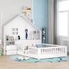 Twin Size Floor Bed, Montessori Floor Bed with Fence, Kids Montessori Bed Twin Size, Wood Montessori Floor Bed for Kids