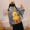 33cm Small Yellow Duck Plush Backpack Kawaii Stuffed Animal Duck Bag Cartoon Cute Soft Schoolbag Girls Children's Day Gifts