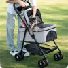 2 in1 Pet Bicycle Trailer with a 6" Stroller Wheel Suitable for Small and Medium Dogs Carrier Up to 66/88 LBS Easy Folding Cart