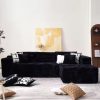 Modern Upholstered L-Shape Sectional Sofa, 2 Seater + 3 Seater Corner Couch for Living Room (Grey)