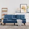 Pull-Out Sofa Bed - Versatile Futon Sleeper Couch for Living Room and Small Spaces (34.6" D x 62.2" W x 34.2" H) - Gray/White RV