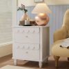 Sthmec Nightstands Set of 2, LED Bedside Tables with Charging Station and Fabric Drawer, Night Stand with Storage, 3 Tier Side T