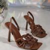 Women High Top Sandals High Heel Mesh Sandals Dance Shoes Summer Booties Pump Shoes for Ballroom