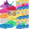 Colored Sand Sensory Toys for Kids: 18 Lbs Moldable Self-Sticking Sand for Sandbox Bin Filler - Bulk Multicolor Kit for Classroo