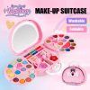 Kids Beauty Toys Makeup Kit Little Bag Washable Pretend Play Cosmetic Set Toys with Mirror Non-Toxic & Safe Birthday Gifts Girl