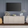 TV Stand for 65 Inch TV, Modern Entertainment Center with Storage Cabinet and Open Shelves