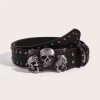 Designer Punk Belts For Women High Quality Luxury Brand Skull  Rivet Unisex Waist Men Waistband Goth Belt for Jeans