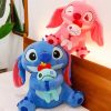 New Disney Cartoon Lilo & Stitch Plush Toy Kawaii Stitch Hug Scrump Soft Stuffed Anime Pillow Doll Room Decoration Holiday Gift