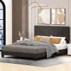 LIKIMIO Queen Bed Frame with LED Lights(Smart APP Control), Upholstered Modern Platform Bed Frame, No Box Spring Needed, Pink