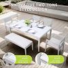 Set of 2 Dining Room Bench, Wooden Kitchen Benches with Upholstered, Modern Traditional Bedroom Bench Seat with Cushion