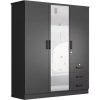 Steel Wardrobe Cabinet Locker,  Cabinet with Shelf,  Doors and Hanging Rod, Industrial Locker Cabinet for Living Room, Bedroom