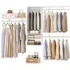 Freestanding Armoire 4 Doors Bedroom Wardrobe Storage Dresser Cabinet 2 Drawers