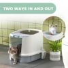 Feandrea Cat Litter Box Furniture, Hidden Litter Box Enclosure Cabinet with Single Door, Indoor Cat House, End Table, Nightstand