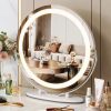 LUVODI Luxury Crystal Clear LED Bathroom Mirror IP65 Waterproof Dimming Makeup Dressing Mirror with Double Lights