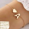 26 Letters Fashion English Initial Letter Heart Bracelet DIY Personalized Name Bracelets Girls Women Anniversary Jewelry Gifts