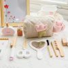 Wooden Pretend Play Makeup Toys Simulation Cosmetics Set Girls Play House Hairdressing Simulation Make Up Preschool Toys ﻿