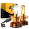 ISAMUTO FE321L H8 H9 H11 Headlight With Mini Projector Lens 9-36V 64W 6500K 8000LM White Car LED Bulb +400% Brightness (Pair)