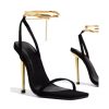 Eilyken Snake Print Strappy Mule Women Thin High Heels Slippers Sandals Pointed Peep Toe Slides Party Flip Flops Shoes sandals