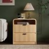 White Modern Style Nightstand Elegant Bedside Table Bedroom Furniture Cabinet With 3 Drawers