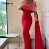Robe de mariée Sparkly Beaded Crystals Evening Dress Elegant Deep V Neck Sequin Prom Gowns Couture Formal Occasion Dresses 2023