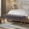 Foot Stool for Couch, Modern Boucle Vanity Stool Chair, Large Faux Sherpa Ottoman Foot Rest, Arched Shoe Bench