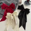 Elegant Solid Large Bow Ribbon Hair Clip For Women Girl Sweet Headbands Soft Satin Hairpin Hairgrip Fashion Hair Accessories